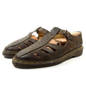 Dr Martens England Made Leather T-Strap Sandal Shoes - Men's Size 9 UK / 10 US